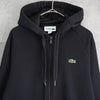 Lacoste 徽标拉链连帽衫派克大衣黑色