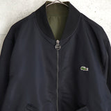 ラコステ リバーシブル ブルゾン ロゴパッチ ブラック/カーキ - NEWSED