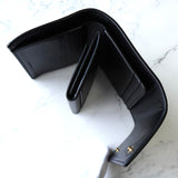 セリーヌ レザー スモール トリフォールドウォレット 二つ折り財布 ブラック - NEWSED