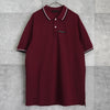 Prada 波尔多红和酒红色橡胶徽标短袖 Polo 衫