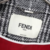 フェンディ シルク混 ウール グレンチェック ミンクファー袖 ダブルジャケット グレー
