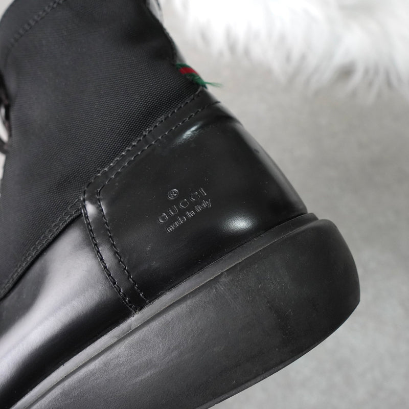 グッチ シェリーライン ドッキング ハイカット ブーツ ブラック - NEWSED