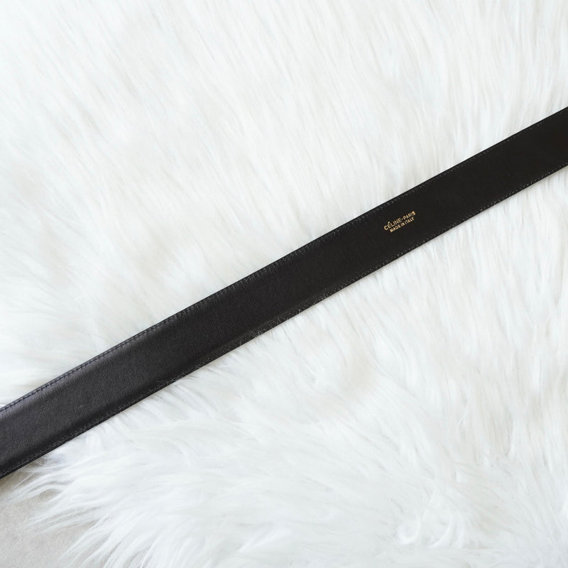 セリーヌ ヴィンテージ 輪馬車 サルキー レザー ベルト ブラック レディース - NEWSED