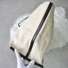 Jil Sander 标志帆布/皮革托特包，大容量，象牙色