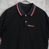 プラダ ロゴパッチ 半袖ポロシャツ ブラック - NEWSED