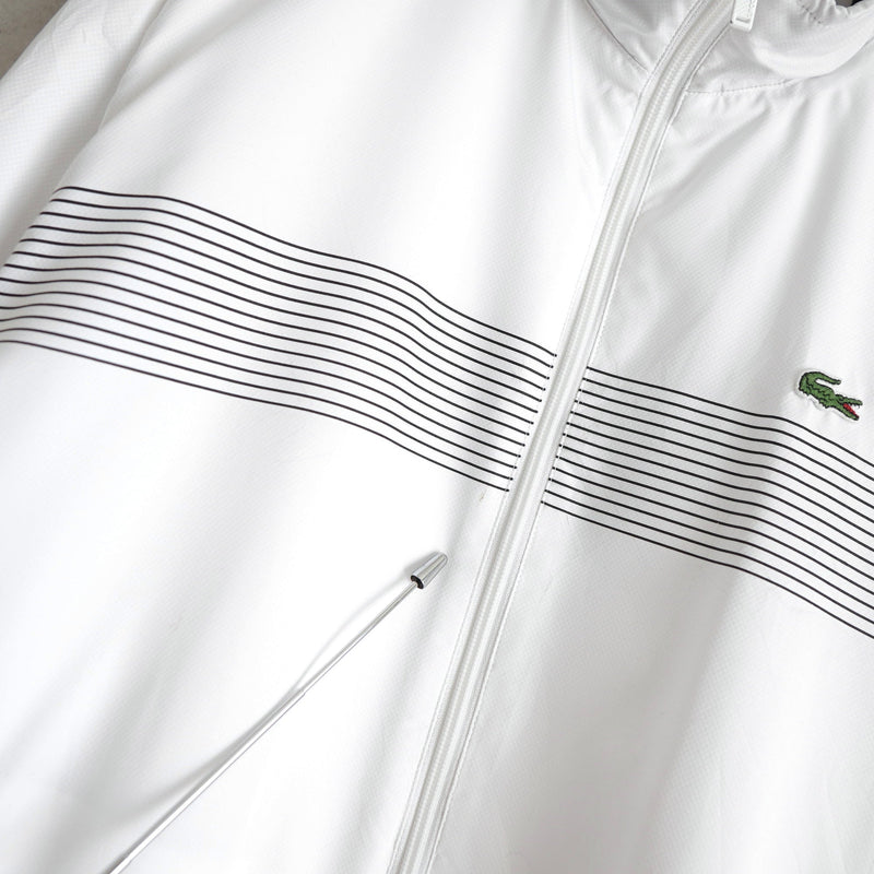 ラコステ スポーツ ナイロンジャケット トラックジャケット ブルゾン ロゴパッチ ホワイト - NEWSED