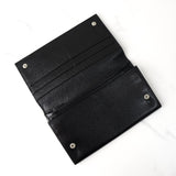 プラダ サフィアーノ レザー 三角プレート 二つ折り財布 長財布 ブラック - NEWSED
