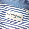 Lacoste 徽标贴片条纹长袖衬衫（蓝色）
