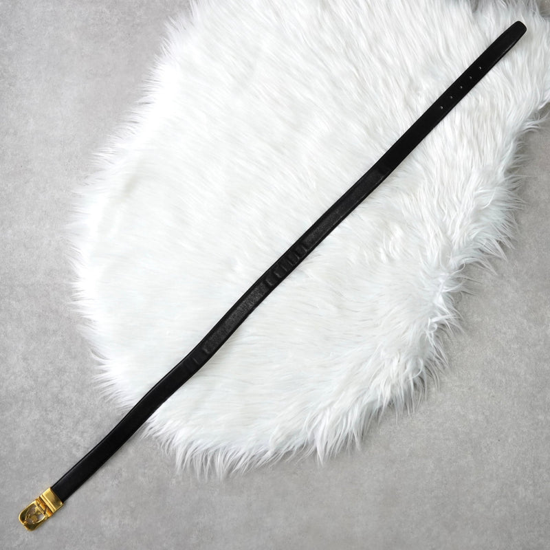 セリーヌ ヴィンテージ 輪馬車 サルキー レザー ベルト ブラック - NEWSED