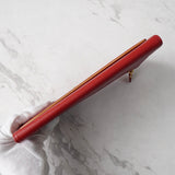 プラダ サフィアーノ レザー 二つ折り財布 長財布 レッド ゴールド - NEWSED