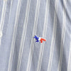 Maison Kitsune Tricolor Striped Long Sleeve Shirt in Blue