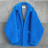 Doublet Painted No-Button Boa Jacket Blouson Blue
