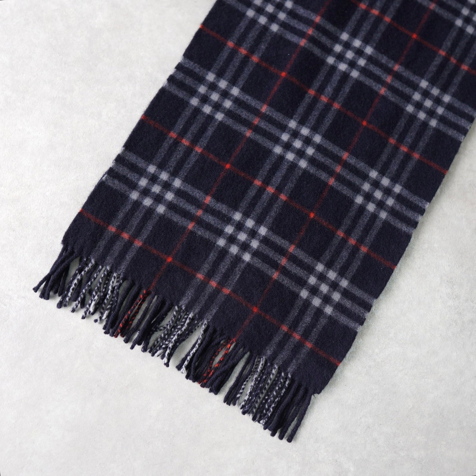 バーバリー マフラー カシミヤ ノバチェック ネイビー | ブランド古着