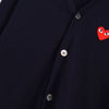 プレイ コム デ ギャルソン ハートロゴ カーディガン ネイビー