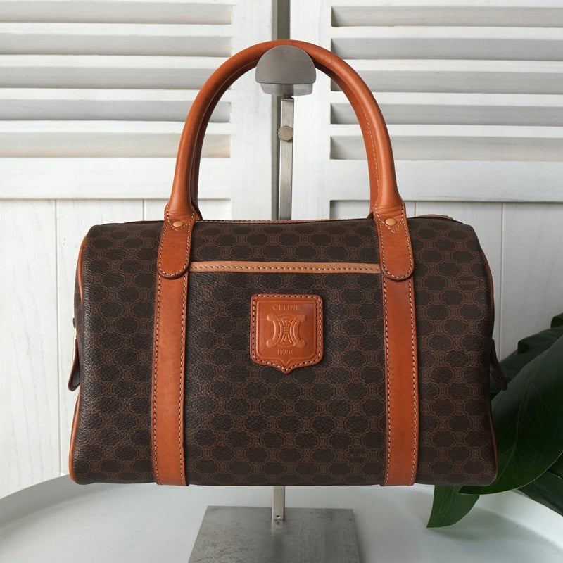 セリーヌ マカダム ボストンバッグ ブラウン - NEWSED