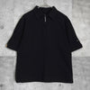 Burberry 徽标 Nova 格纹半拉链短袖 Polo 衫（黑色）