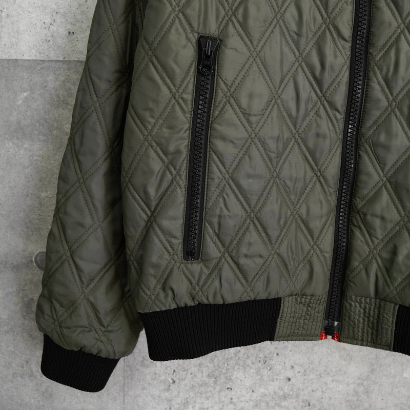 フレッドペリー リバーシブル ロゴ 刺繍 チェック柄 キルティングジャケット ブルゾン カーキ / グレー - NEWSED