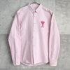 アミパリ アミ パリス ハートロゴ 長袖シャツ ピンク