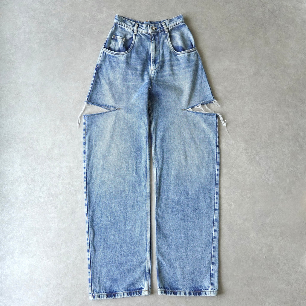 エムエムシックス メゾン マルジェラ スラッシュディティール デニム ジーンズ ブルー