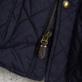 ポロ ラルフローレン スエード切り替え コーデュロイ襟 キルティングジャケット ネイビー - NEWSED