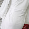 Courreges Square Neck Ruffle 3/4 Length Tunic Cut and Sewn in White