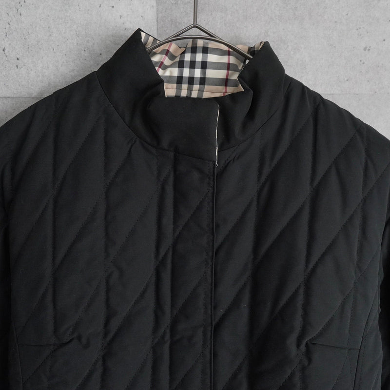 バーバリー リバーシブル ノバチェック ジップアップ 中綿ジャケット ブラック / ベージュ - NEWSED