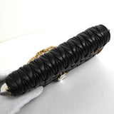 ミュウミュウ マテラッセ レザー ビジュー チェーン ウォレット ショルダーバッグ ブラック - NEWSED