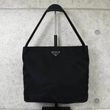 プラダ トライアングルロゴ テスート ポコノ ナイロン トートバッグ ハンドバッグ ブラック - NEWSED