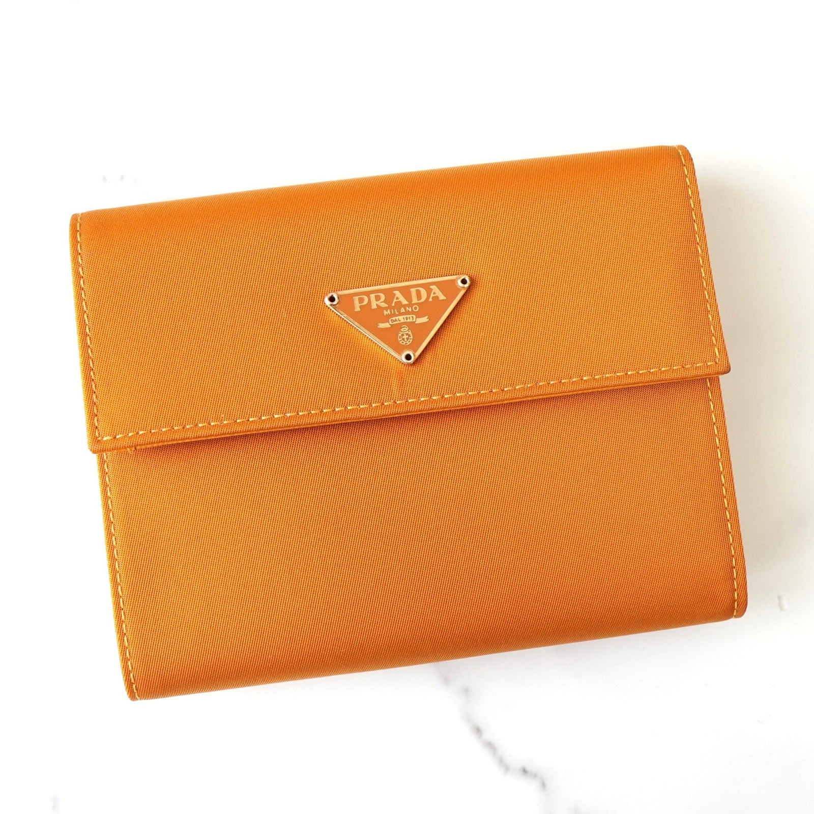 美品希少　PRADA プラダ　三つ折り　財布　ナイロン　付属品　オレンジ　カード product-489543_1600x.jpg?v=