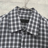 プラダ ギンガムチェック柄 長袖シャツ フォーマル メンズ ブラック / ホワイト - NEWSED