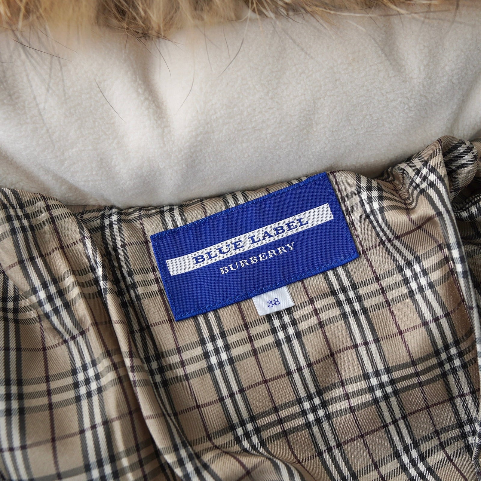 Burberry Blue Label fur down jacket, down coat, detachable fur