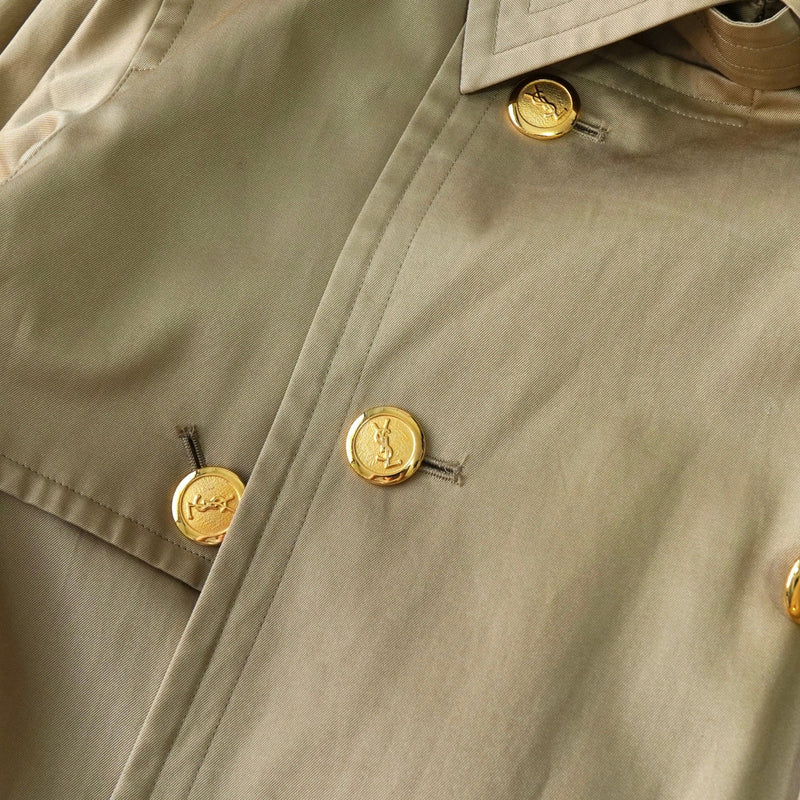 イヴ サンローラン ヴィンテージ 金ボタン レンチコート ウールライナー付き ベージュ - NEWSED