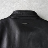 ポリス ラムレザー シングル ライダースジャケット レザージャケット ブラック メンズ タグ付き未使用品 - NEWSED