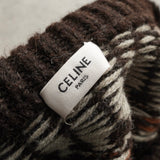 セリーヌ フェアアイル トリオンフ クルーネック ニット ベージュ ブラウン - NEWSED