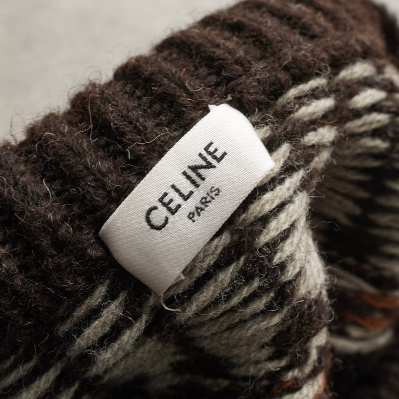 セリーヌ フェアアイル トリオンフ クルーネック ニット ベージュ ブラウン - NEWSED