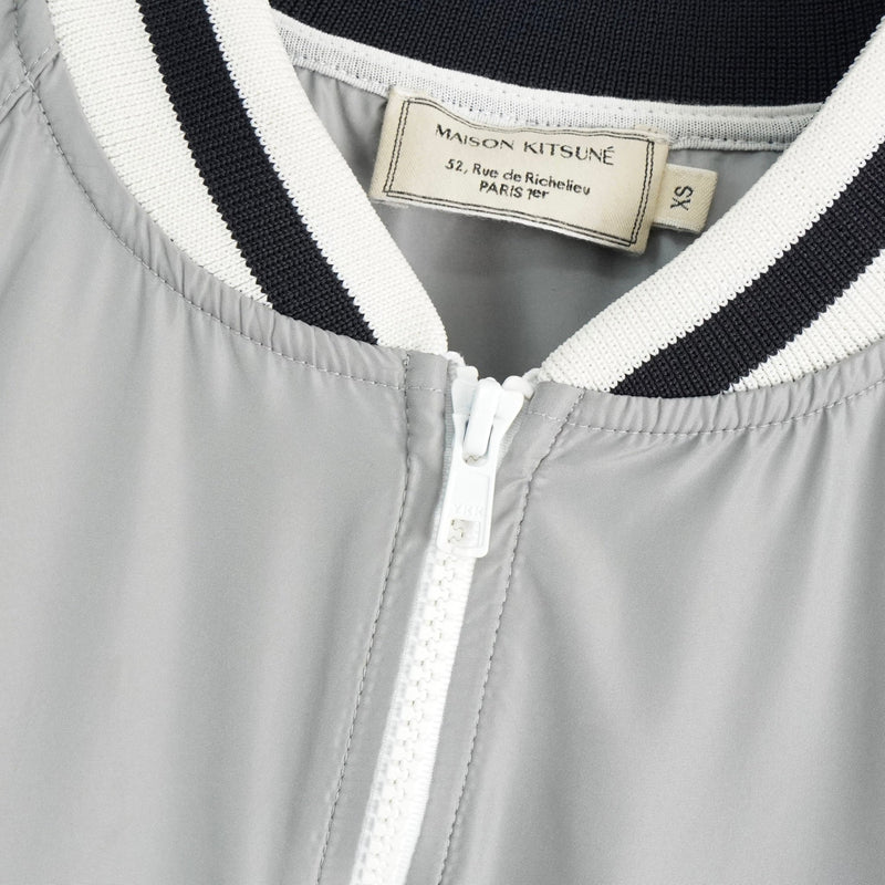 メゾンキツネ スタジャン ブルゾン フォックスロゴ グレー - NEWSED