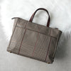 ラルフローレン 千鳥格子柄 ナイロンキャンバス ハンドバッグ ベージュ