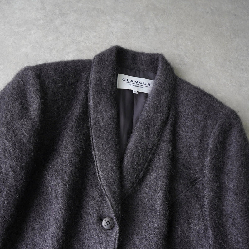 ジバンシィ ショールカラー グラデーション モヘア ジャケット コート グレー - NEWSED