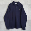 Lacoste 徽标贴片长袖 Polo 衫（海军蓝）