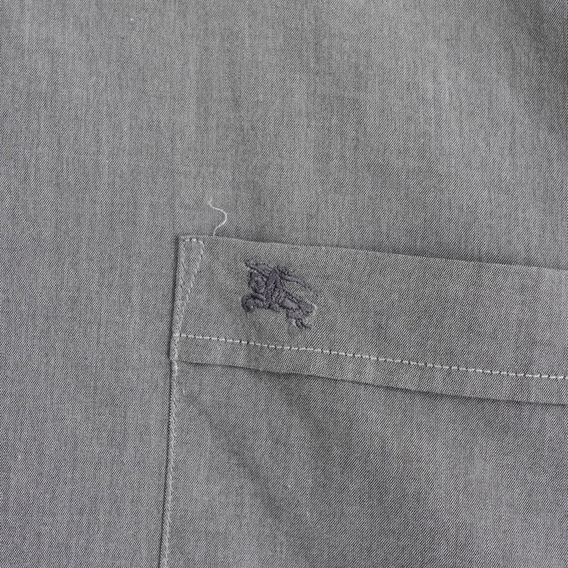 バーバリー ブラックレーベル ホースロゴ クレリックシャツ 長袖シャツ グレー - NEWSED