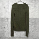 ポロ ラルフローレン スモールポニー ケーブル ニット カーキ - NEWSED