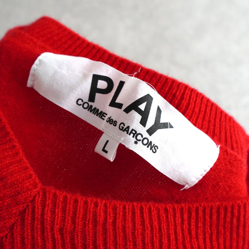 プレイ コム デ ギャルソン ハートロゴ ニット レッド - NEWSED