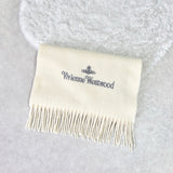 ヴィヴィアン ウエストウッド オーブ ウール マフラー アイボリー - NEWSED