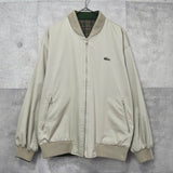 ラコステ リバーシブル ロゴパッチ チェック柄 スウィングトップ ブルゾン オフホワイト / カーキ - NEWSED