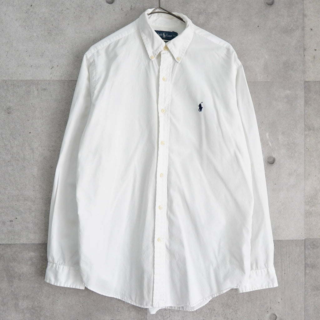 Ralph Lauren logo embroidered long sleeve shirt white shirt white