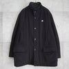 Lacoste cashmere wool metal logo badge padded jacket mid-length coat charcoal grey