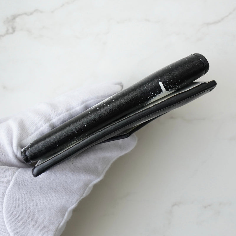 バレンシアガ ペーパーミニ レザー 三つ折り財布 コンパクトウォレット ブラック - NEWSED