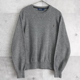 ポロ ラルフローレン ニット ロゴ 刺繍 グレー - NEWSED