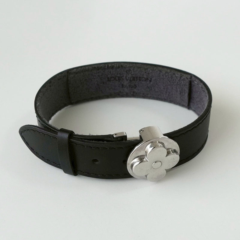 ルイヴィトン ブラスレ・ヴー・グッドラックブレス モノグラム レザー ブレスレット バングル ブラック - NEWSED