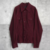 グッチ フラップポケット シルクシャツ 長袖シャツ ボルドー レディース